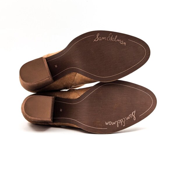 Sam Edelman Women Maurine Tan Suede Western Cutout Ankle Suede Boots sz 10 - Picture 5 of 10